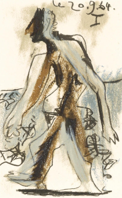 Pablo Picasso, 20.9.64. I (Cramer 148), Le Got Du Bonheur, Mixed Media Lithograph