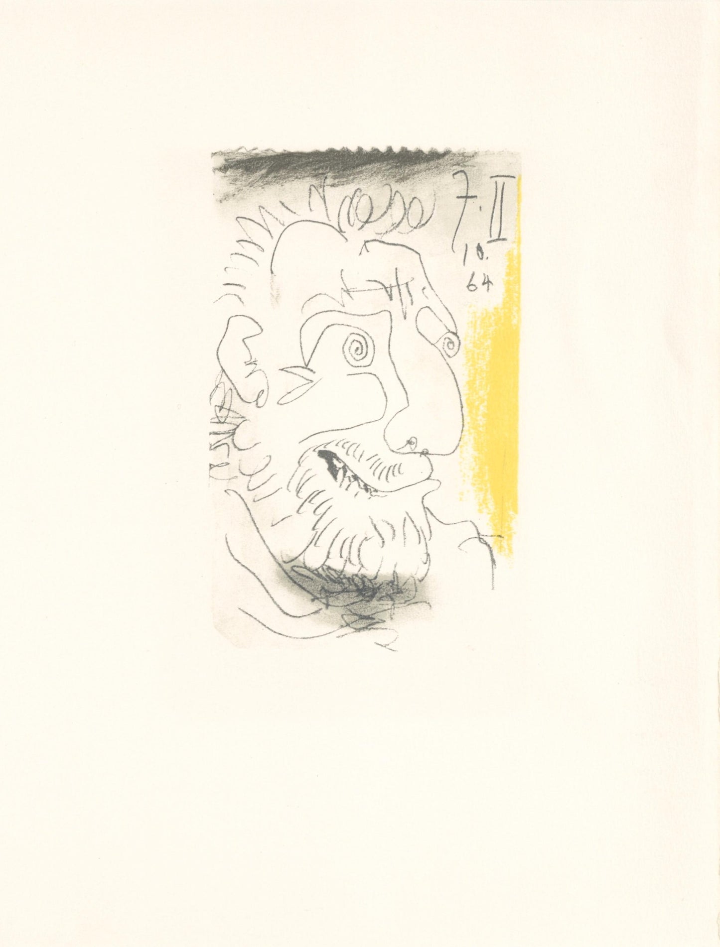 Pablo Picasso, 7.10.64. Ii (Cramer 148), Le Got Du Bonheur, Mixed Media Lithograph