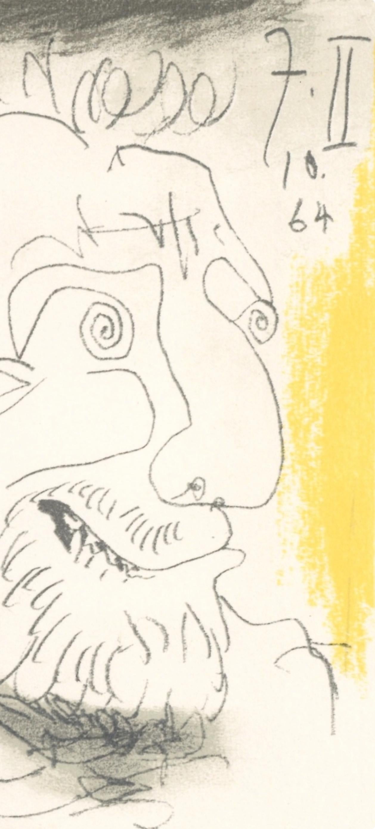 Pablo Picasso, 7.10.64. Ii (Cramer 148), Le Got Du Bonheur, Mixed Media Lithograph