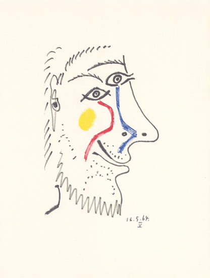 Pablo Picasso, Picasso, 16.5.64. V (Cramer 148), Le Got Du Bonheur, Mixed Media Lithograph