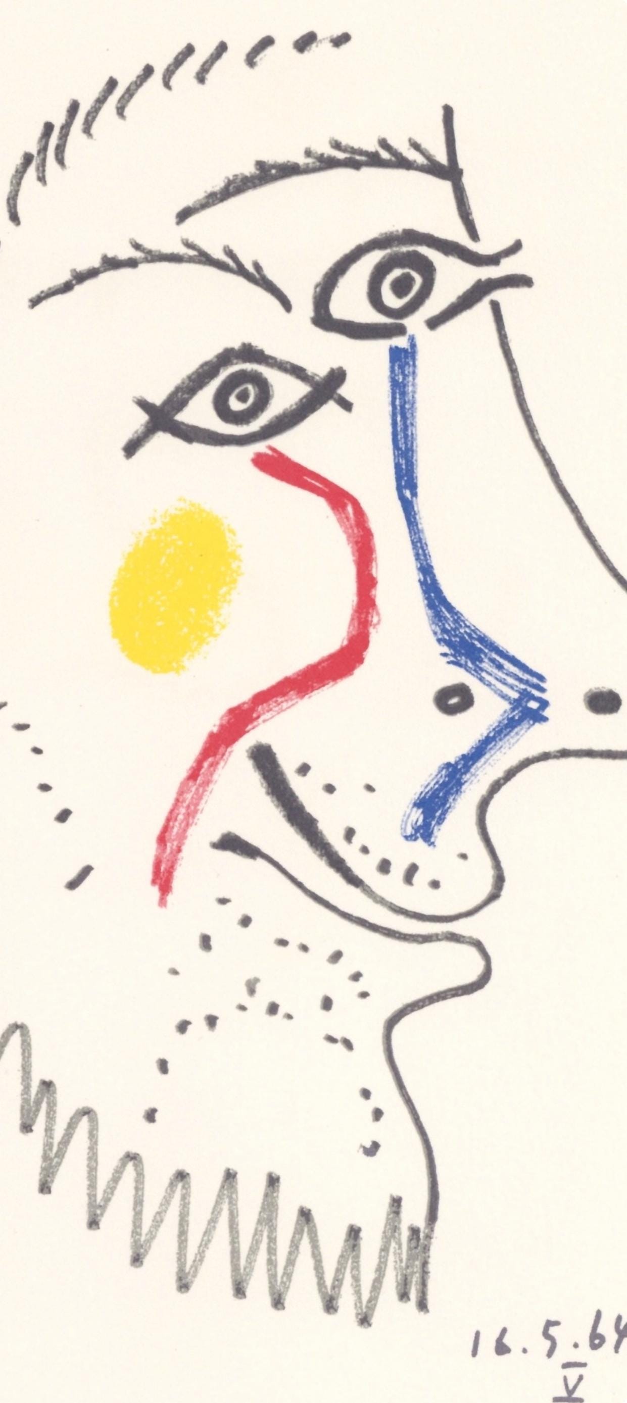 Pablo Picasso, Picasso, 16.5.64. V (Cramer 148), Le Got Du Bonheur, Mixed Media Lithograph