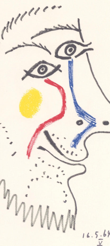 Pablo Picasso, Picasso, 16.5.64. V (Cramer 148), Le Got Du Bonheur, Mixed Media Lithograph