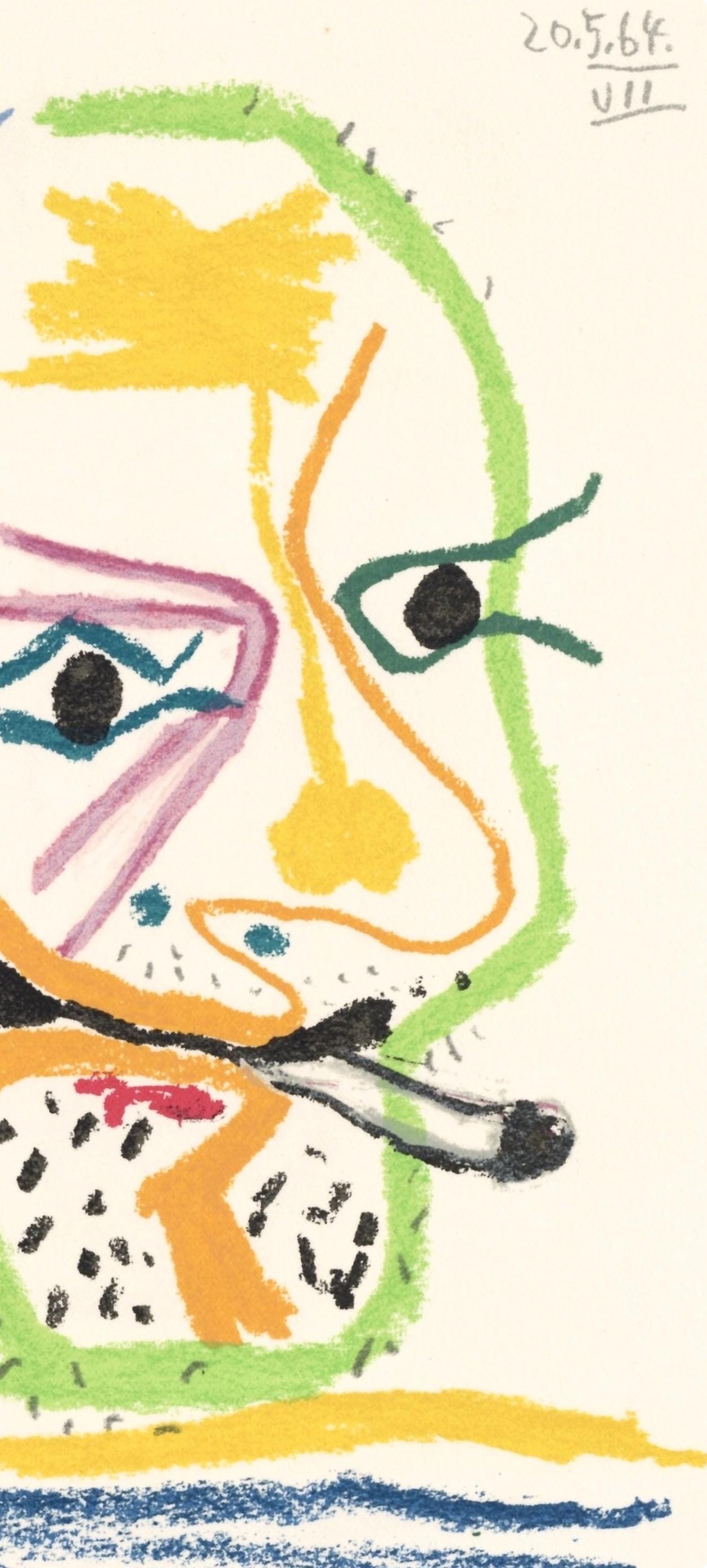 Pablo Picasso, 20.5.64. Vii (Cramer 148), Le Got Du Bonheur, Mixed Media Lithograph
