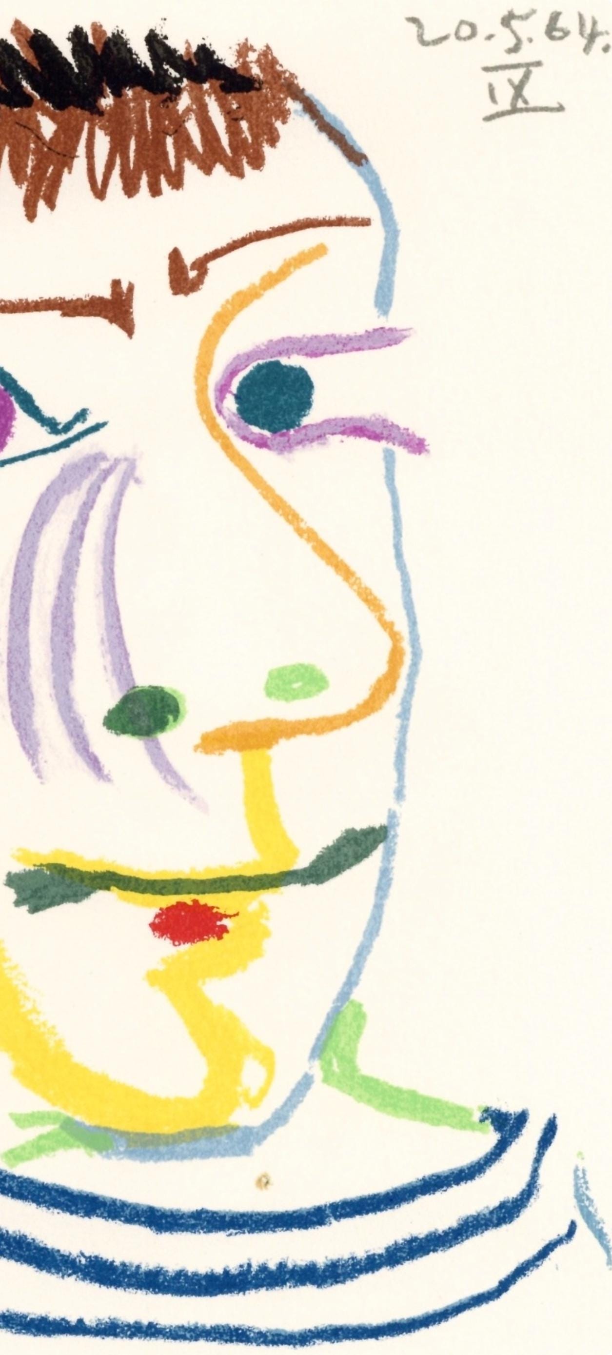 Pablo Picasso, 20.5.64. Ix (Cramer 148), Le Got Du Bonheur, Mixed Media Lithograph