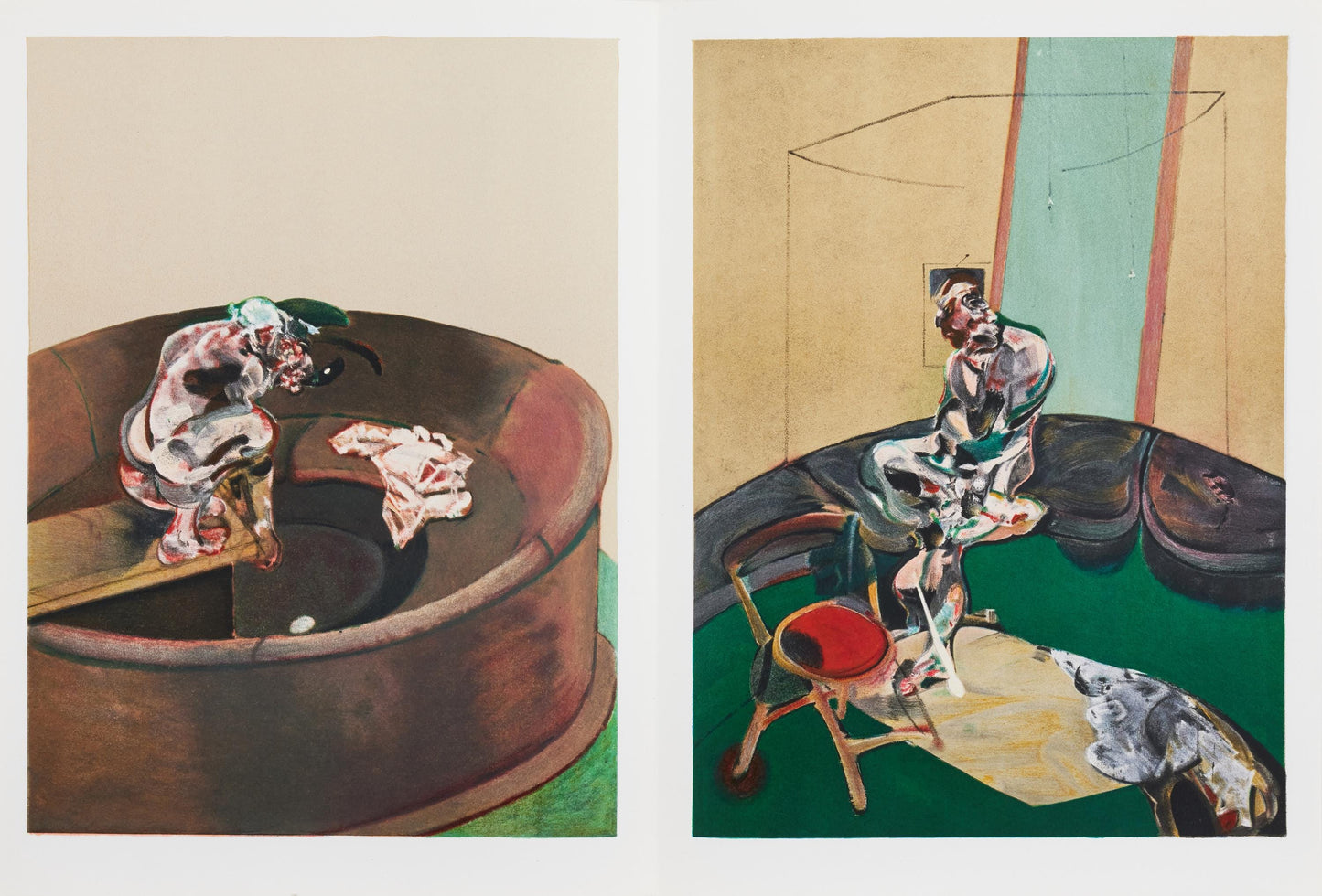 Francis Bacon, Portrait Of George Dyer Staring At Blind-Cord/Crouching, Derrire Le Miroir,