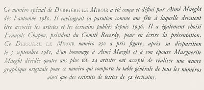 Paul Rebeyrolle, Composition, Hommage Aim Et Marguerite Maeght, Derrire Le Miroir, Lithograph