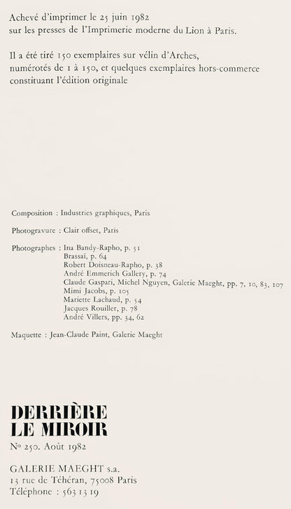 Pablo Palazuelo, Composition, Hommage Aim Et Marguerite Maeght, Derrire Le Miroir, Silkscreen