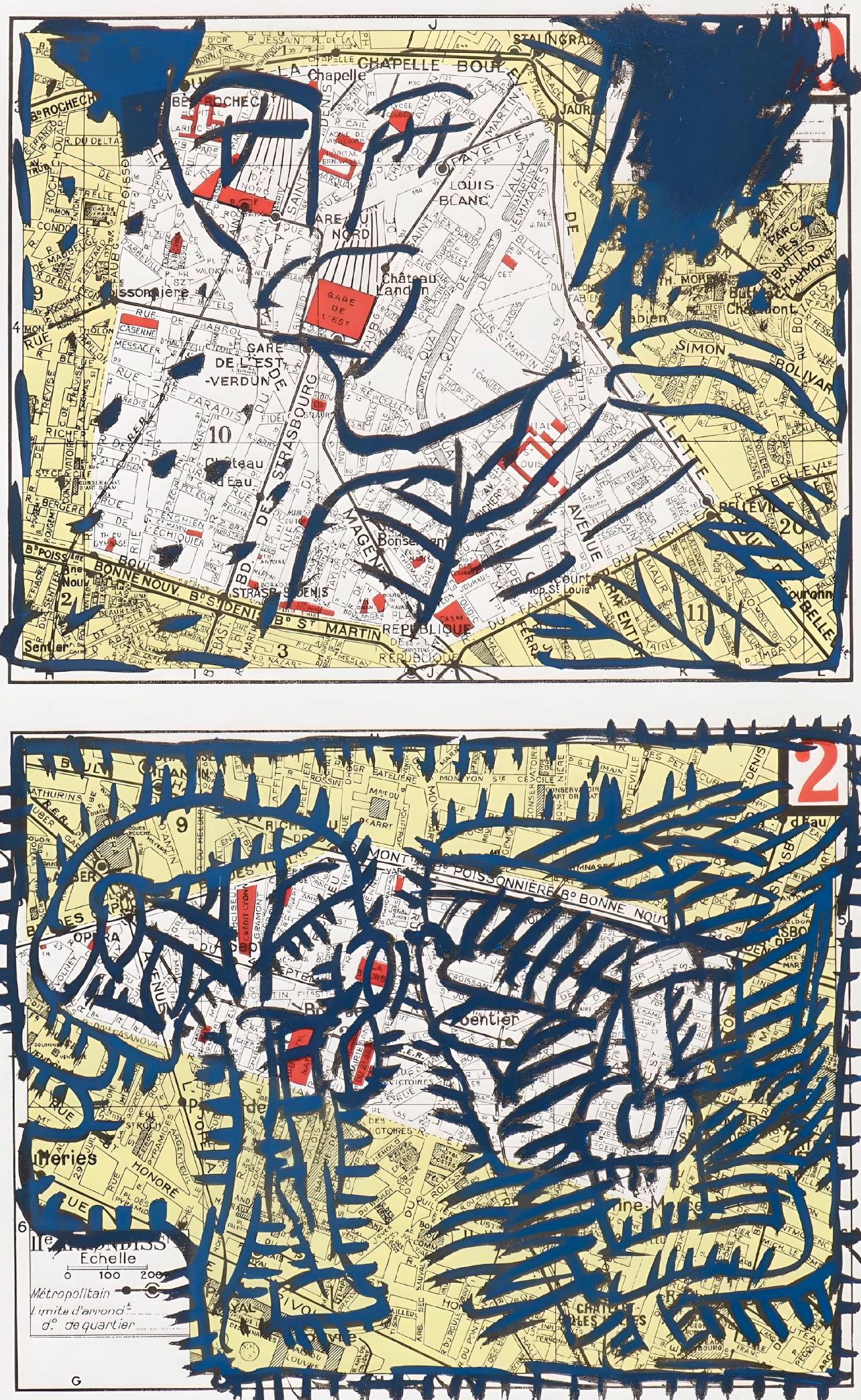Pierre Alechinsky, Quatre Arrondissements (C/C 417), Hommage Aim Et Marguerite Maeght, Derrire Le