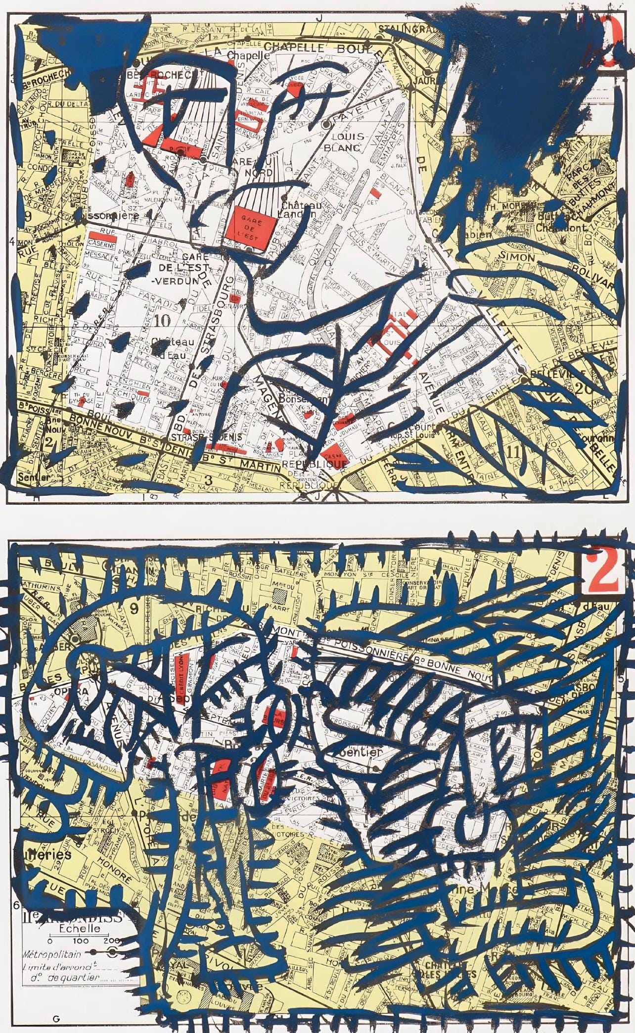 Pierre Alechinsky, Quatre Arrondissements (C/C 417), Hommage Aim Et Marguerite Maeght, Derrire Le