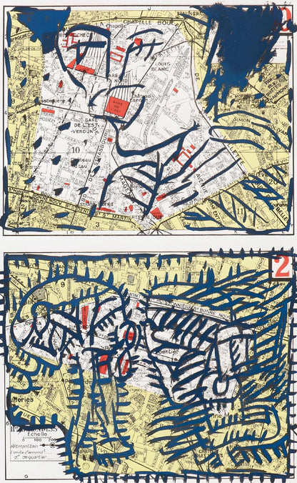 Pierre Alechinsky, Quatre Arrondissements (C/C 417), Hommage Aim Et Marguerite Maeght, Derrire Le