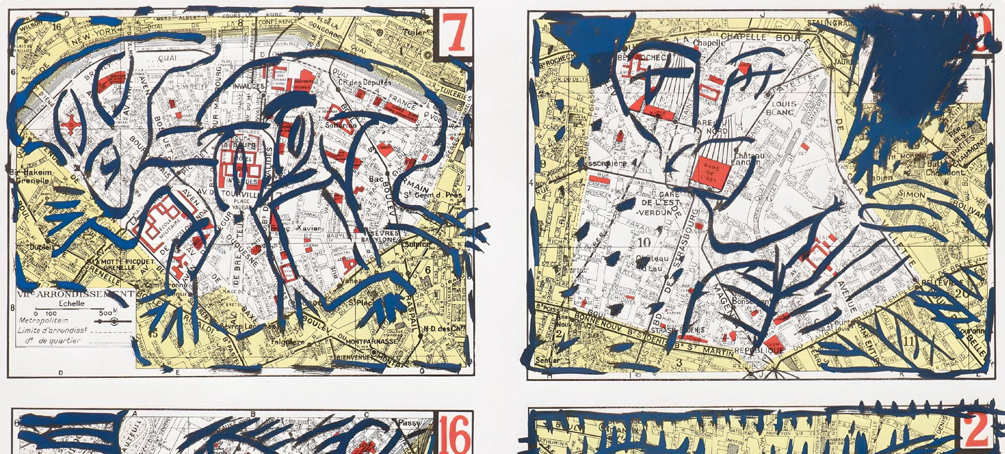 Pierre Alechinsky, Quatre Arrondissements (C/C 417), Hommage Aim Et Marguerite Maeght, Derrire Le
