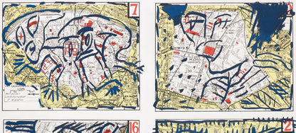 Pierre Alechinsky, Quatre Arrondissements (C/C 417), Hommage Aim Et Marguerite Maeght, Derrire Le