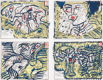 Pierre Alechinsky, Quatre Arrondissements (C/C 417), Hommage Aim Et Marguerite Maeght, Derrire Le