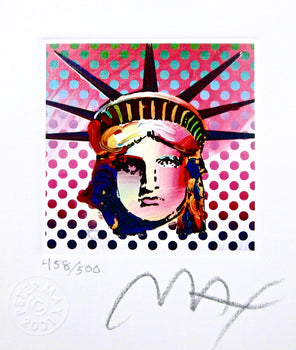 Peter Max, Liberty Head Ii, Hand Signed, Official Lithograph
