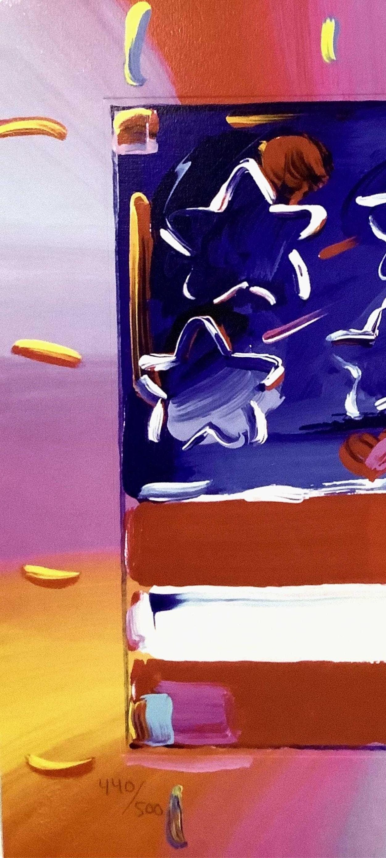 Peter Max, Heart With Flag Iii, Hand Signed, Official Lithograph