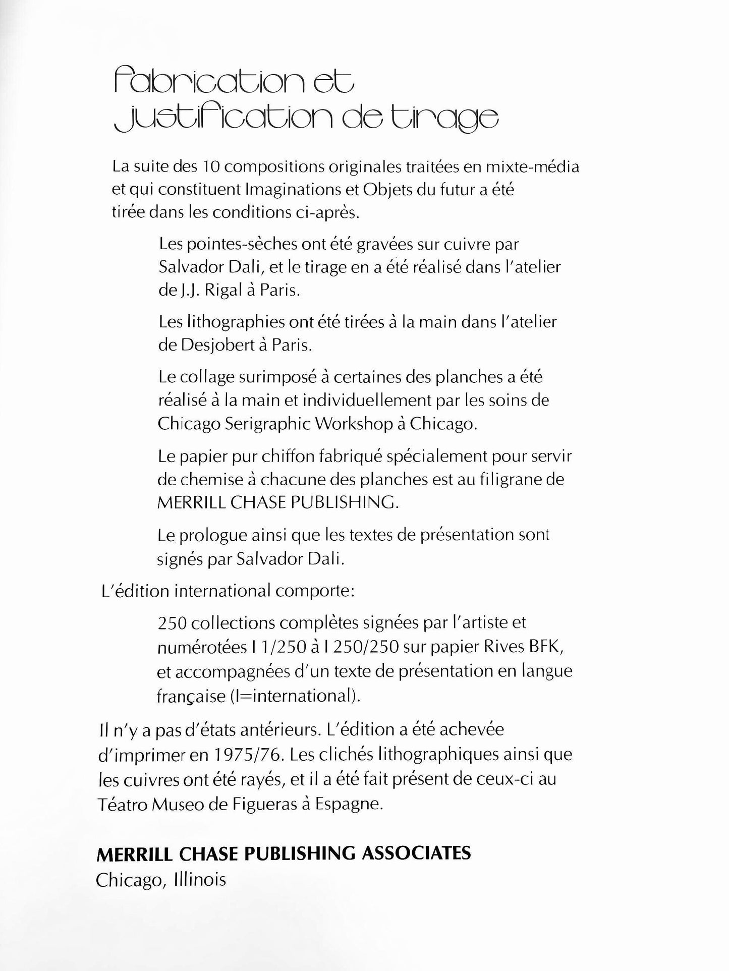 Salvador Dal, Maquillage cyclopen (M/ L 822-831; Field 75-13), Imaginations et Objets du Futur, Lithograph