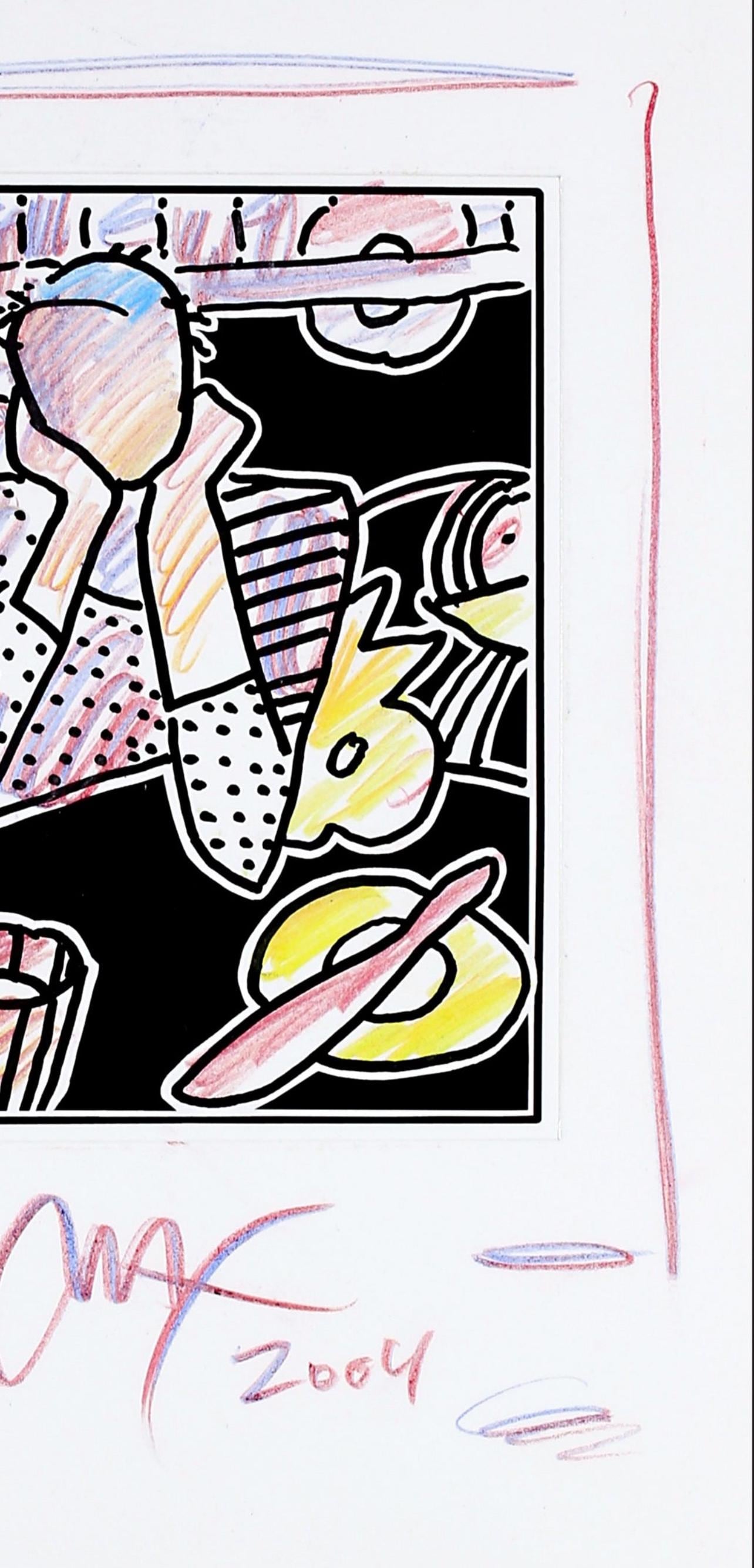 Peter Max, Neo Pop Series: Neo D400, Black And White Series, Hand Signed, Official Edition Mixed