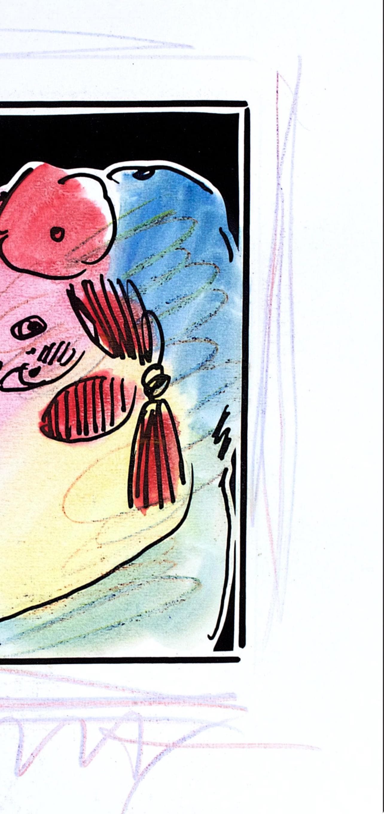 Peter Max, Lady Profile With Flower Ii, Black And White Series, Hand Signed, Official Edition Mixed