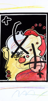 Peter Max, Profile, Black And White Series, Hand Signed, Official Edition Mixed Media