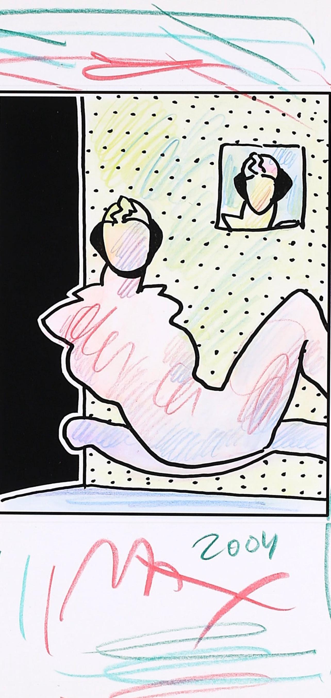 Peter Max, Neo Pop Series: Neo R2F83, Black And White Series, Hand Signed, Official Edition Mixed