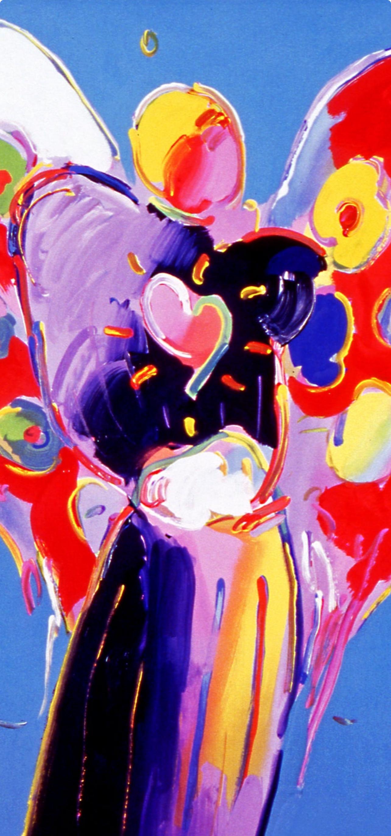 Peter Max, Blue Angel With Heart, Hand Signed, Official Lithograph