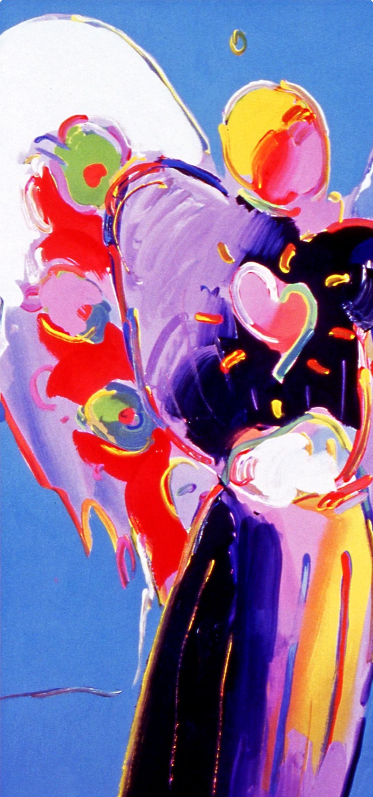 Peter Max, Blue Angel With Heart, Hand Signed, Official Lithograph