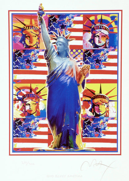 Peter Max, God Bless America, Hand Signed, Official Lithograph