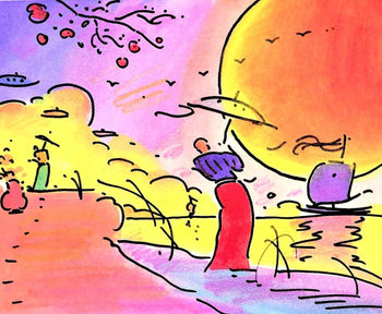 Peter Max, Two Sages, Hand Signed, Official Lithograph