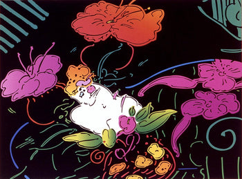 Peter Max, Lady With Floating Flowers, Hand Signed, Official Lithograph