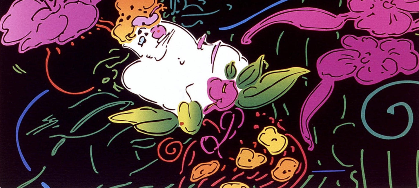 Peter Max, Lady With Floating Flowers, Hand Signed, Official Lithograph