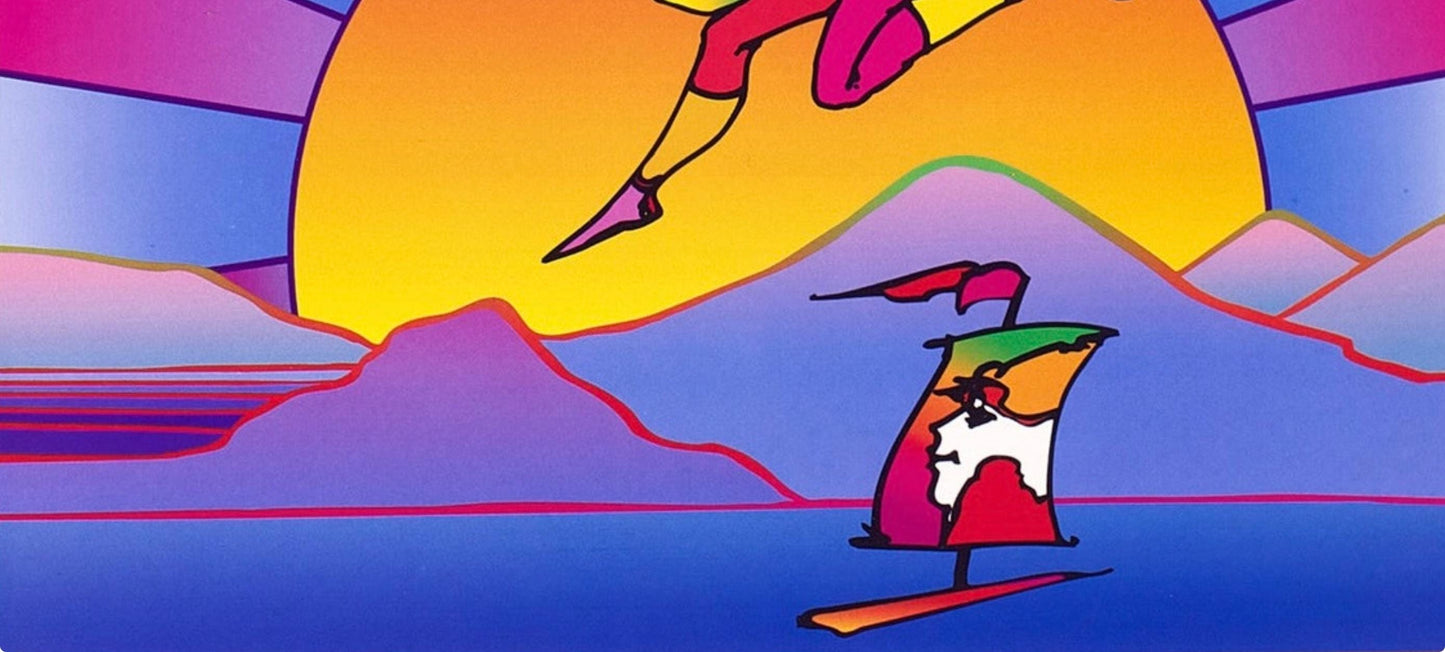 Peter Max, Winged Flyer With Sunrise, Version Ii, Hand Signed, Official Lithograph