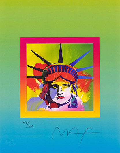 Peter Max, Liberty Head On Blends Iv, Hand Signed, Official Lithograph