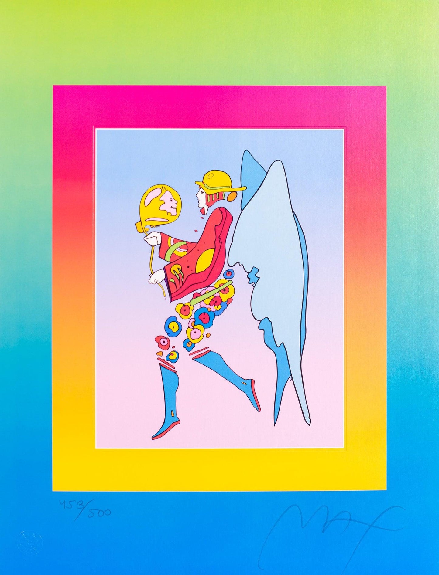 Peter Max, Tip Toe Floating On Blends Ii, Hand Signed, Official Lithograph
