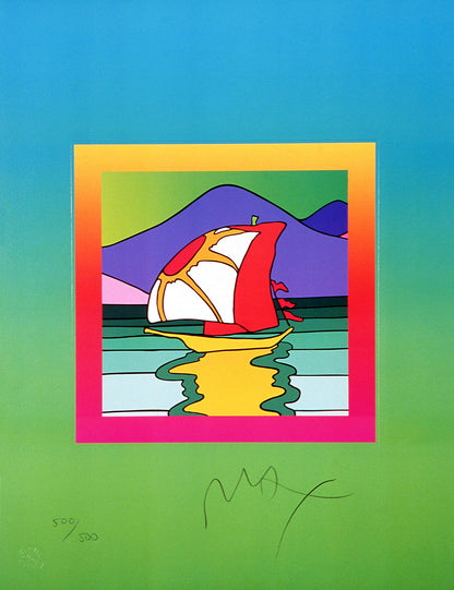 Peter Max, Sailboat East On Blends, Hand Signed, Official Lithograph