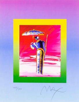 Peter Max, Sage With Umbrella And Cane On Blends, Hand Signed, Official Lithograph