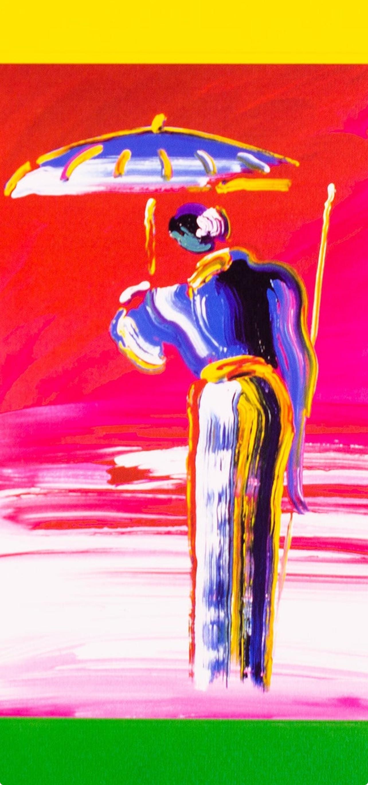Peter Max, Sage With Umbrella And Cane On Blends, Hand Signed, Official Lithograph
