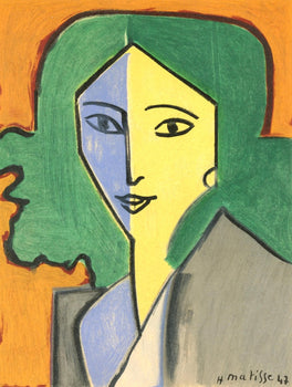 Henri Matisse, Madame L.D. Portrait Vert, Bleu, Portraits Par Henri Matisse, Lithograph