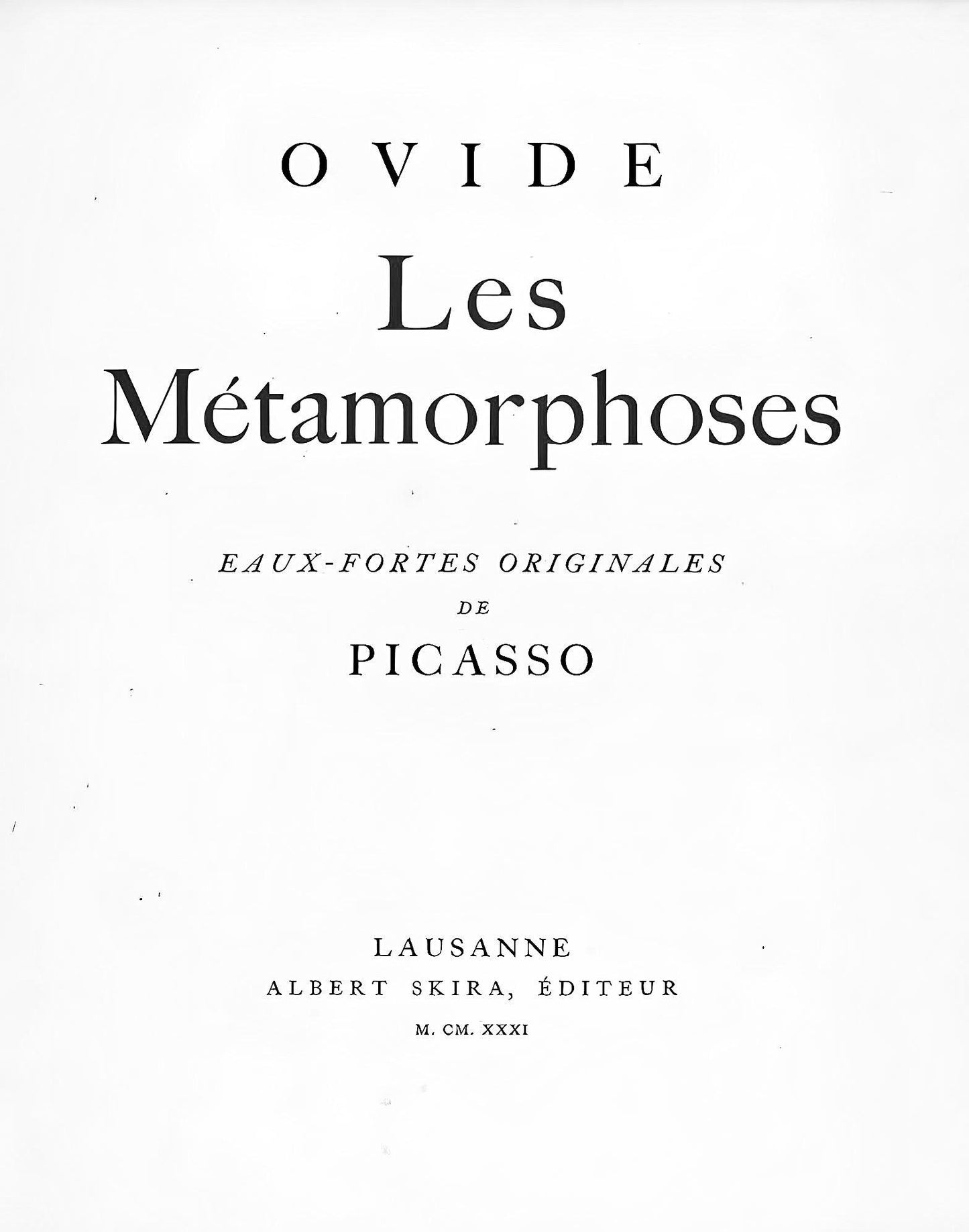 Pablo Picasso, Rcits De Nestor Sur La Guerre De Troie, Les Mtamorphoses, Lithograph