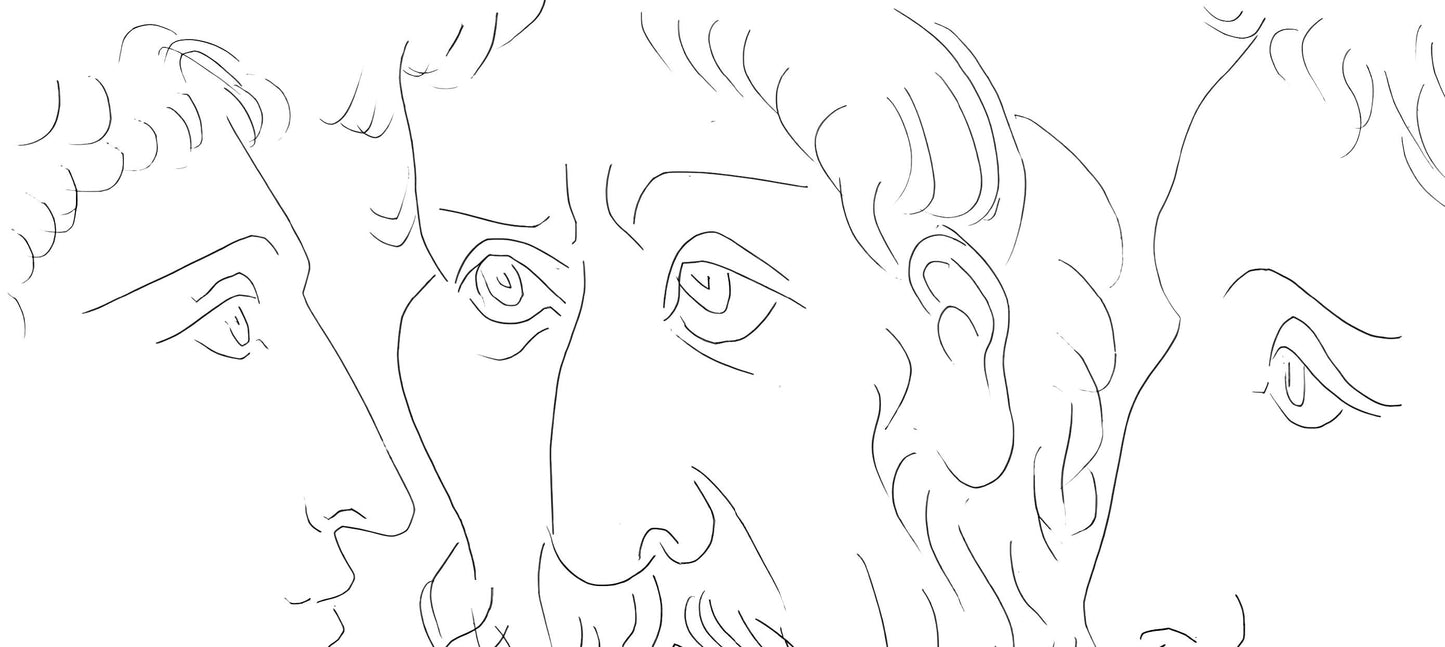 Pablo Picasso, Trois Ttes D'Homme, Les Mtamorphoses, Lithograph