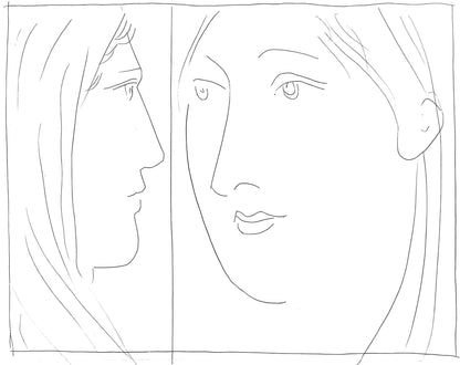 Pablo Picasso, Deux Ttes De Femme, Les Mtamorphoses, Lithograph