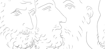 Pablo Picasso, Quatres Ttes D'Hommes, Les Mtamorphoses, Lithograph