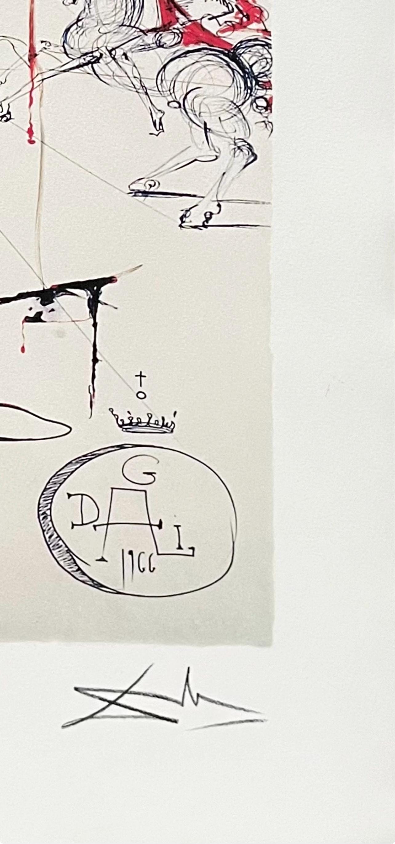 Salvador Dali, Don Quichotte Sur Un Paysage Infini, Signed, Archival Pigment Print