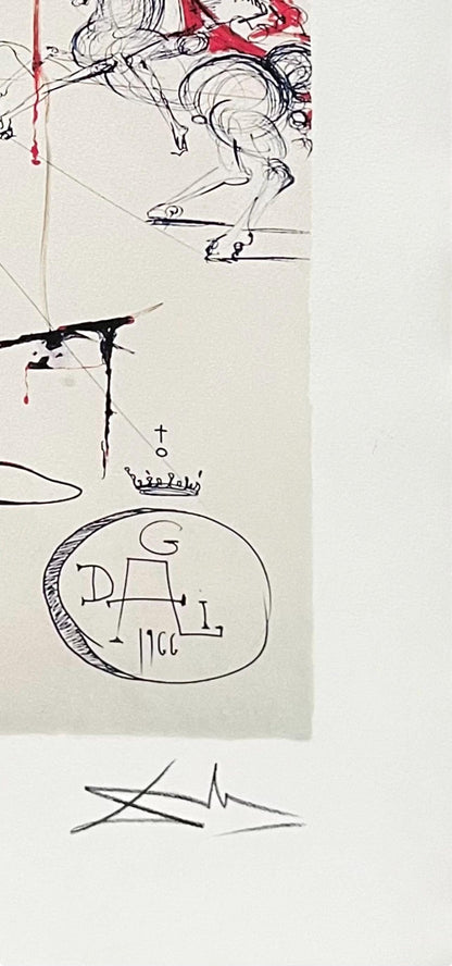 Salvador Dali, Don Quichotte Sur Un Paysage Infini, Signed, Archival Pigment Print