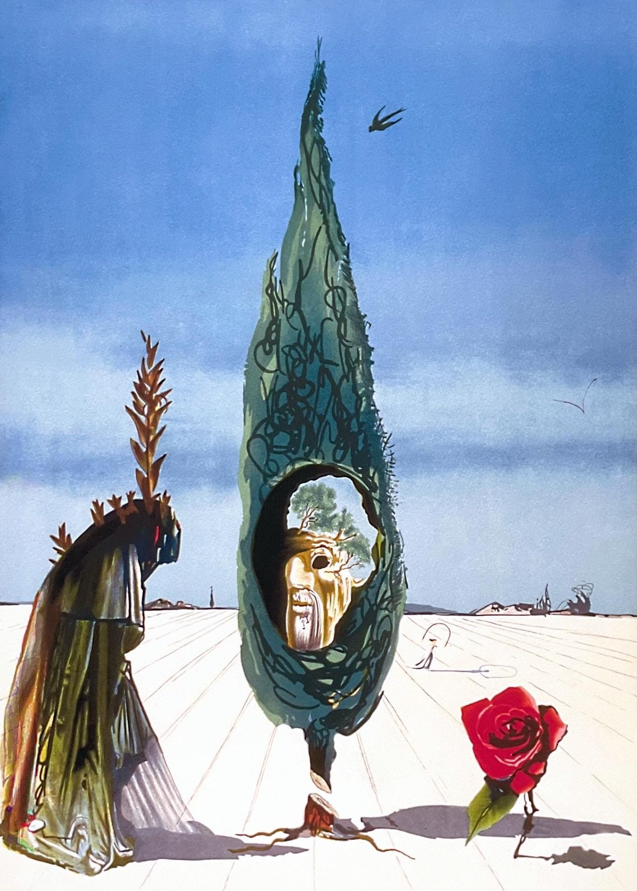 Salvador Dali, L'Nigme De La Rose (Mort), Signed, Archival Pigment Print