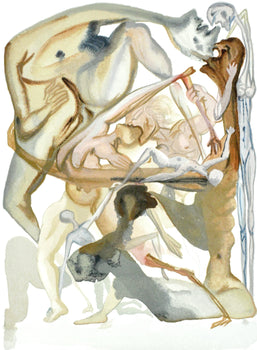 Salvador Dali, Inferno Xi (Michler/Lpsinger 1039-1138; Field 189-200), La Divina Commedia, Woodcut
