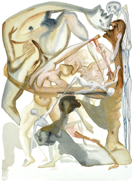 Salvador Dali, Inferno Xi (Michler/Lpsinger 1039-1138; Field 189-200), La Divina Commedia, Woodcut