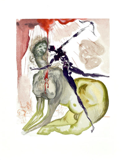 Salvador Dali, Inferno XII (Michler/ Lpsinger 1039-1138; Field 189-200), La Divina Commedia, Woodcut