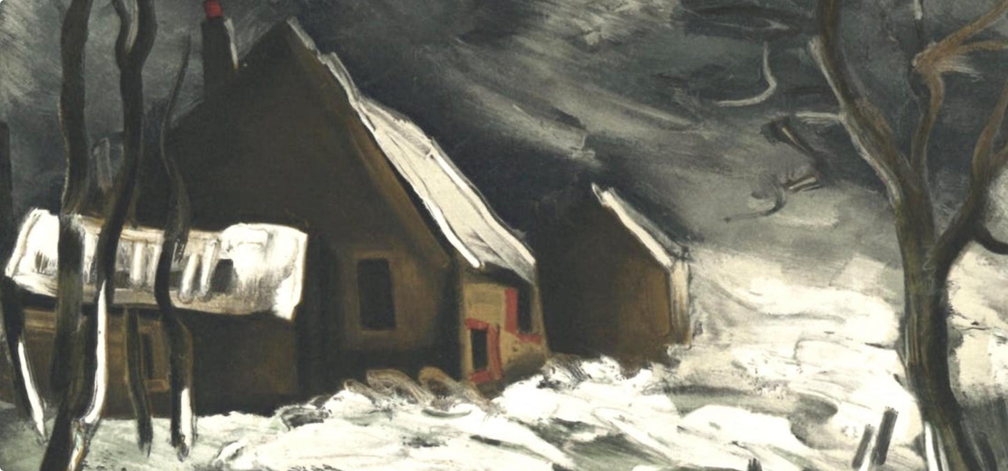 Maurice De Vlaminck, La Maladrerie Sous La Neige, Vlaminck, Signed, Lithograph