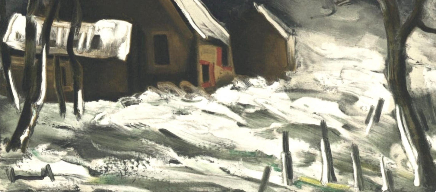 Maurice De Vlaminck, La Maladrerie Sous La Neige, Vlaminck, Signed, Lithograph