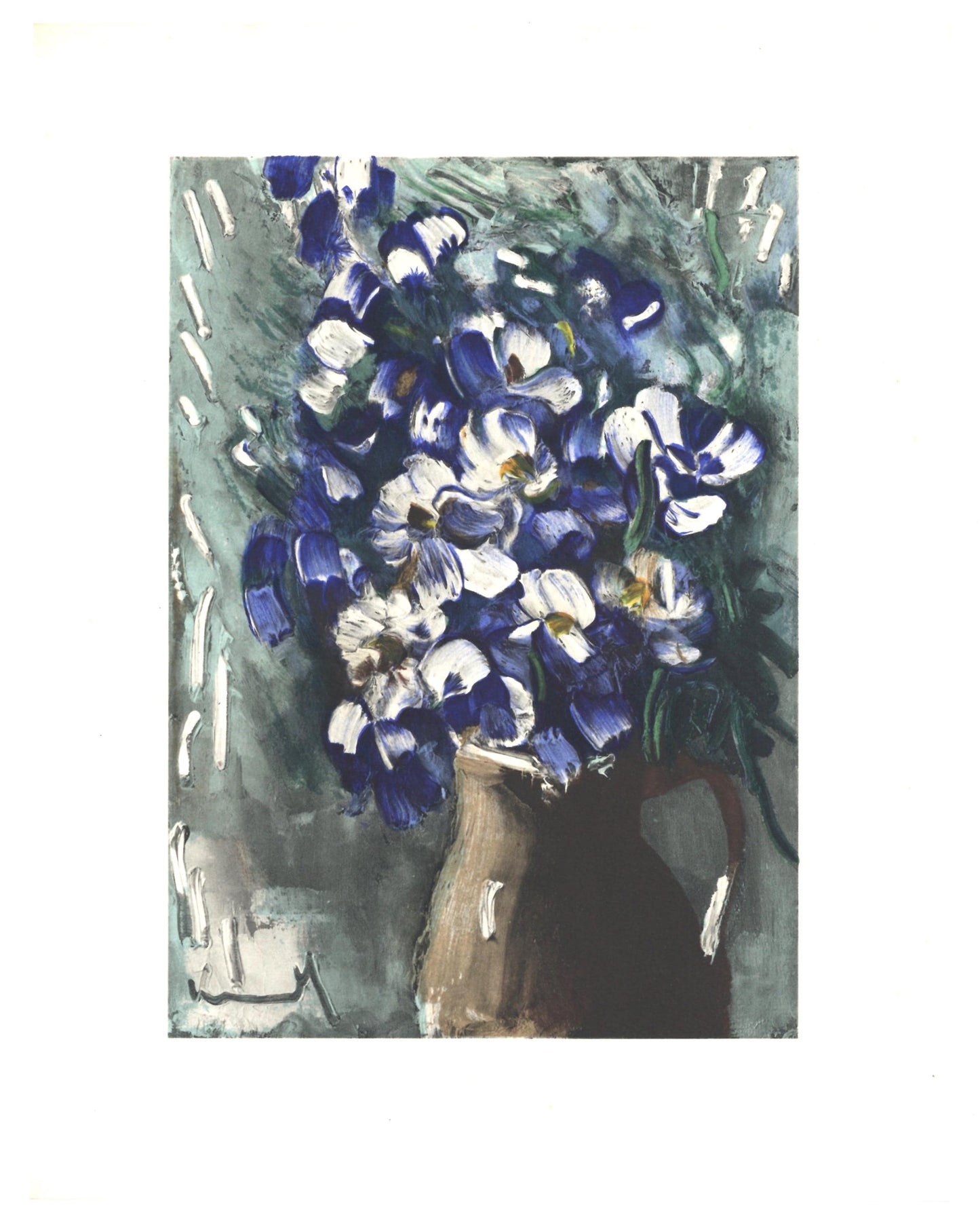 Maurice De Vlaminck, Les Delphiniums, Vlaminck, Signed, Lithograph